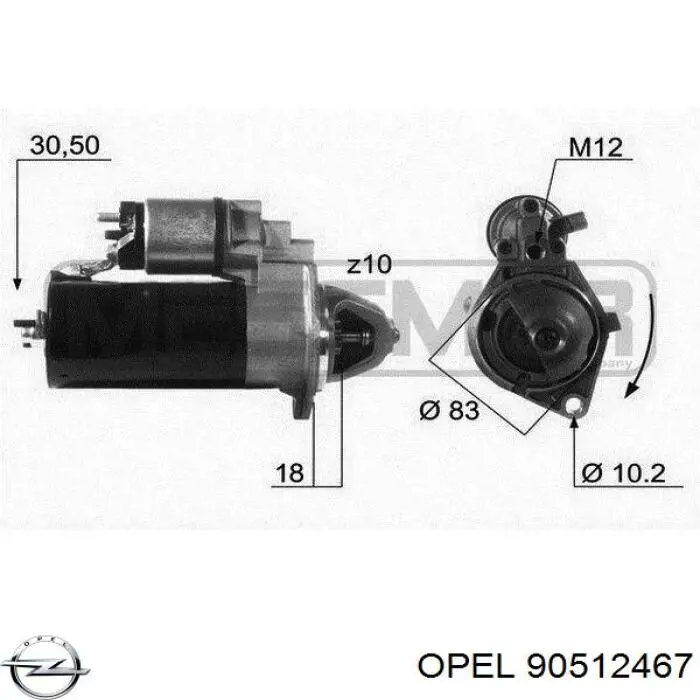 Стартер Opel 90512467 цена, от 36.68 USD