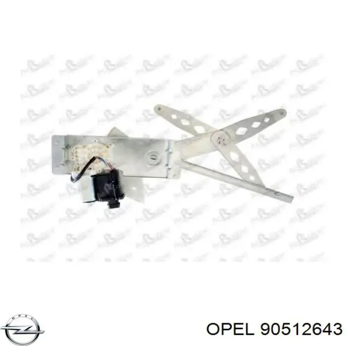 90512643 Opel mecanismo de acionamento de vidro da porta dianteira esquerda
