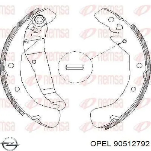 90512792 Opel колодки тормозные задние барабанные