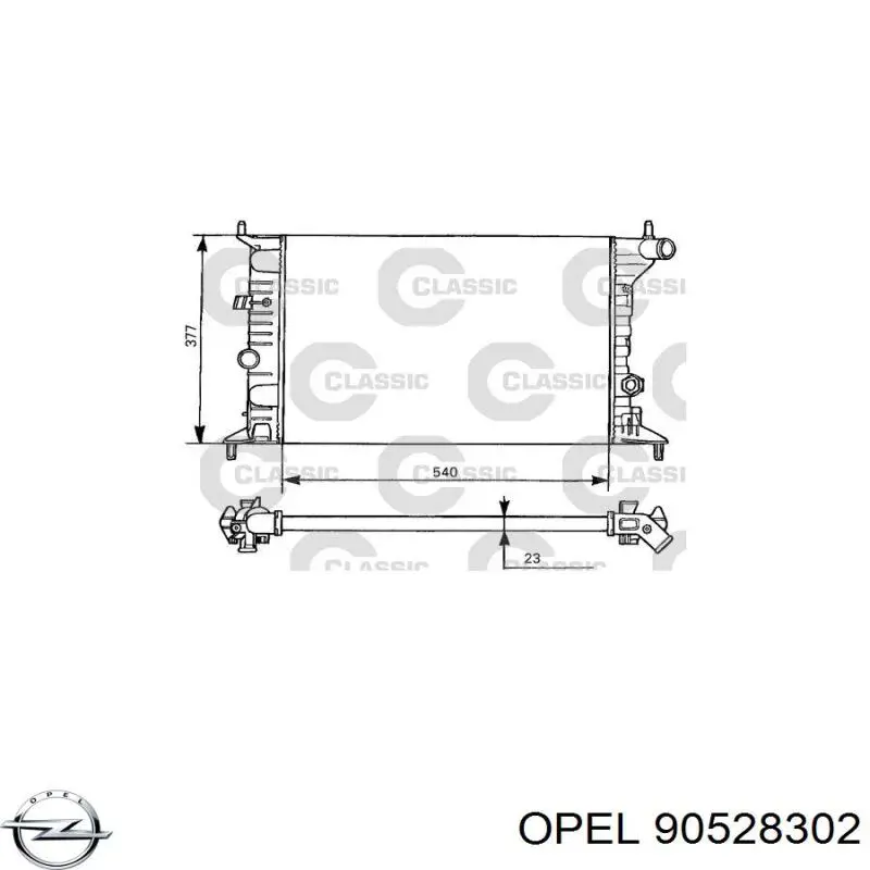 Радиатор 90528302 Opel