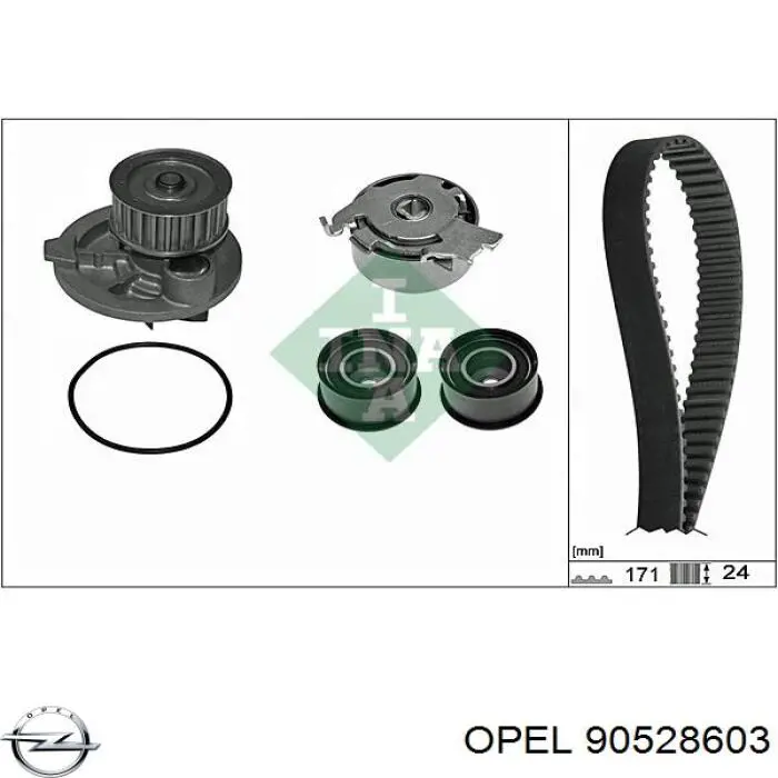 Ролик натяжителя ремня газораспределения Opel 90528603 цена, от 22.61 USD
