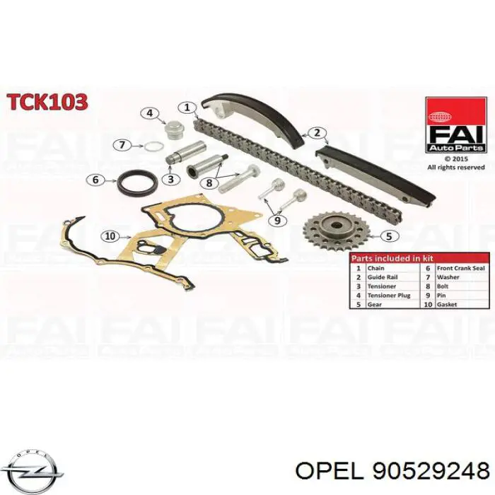 90529248 Opel Цепь ГРМ правая