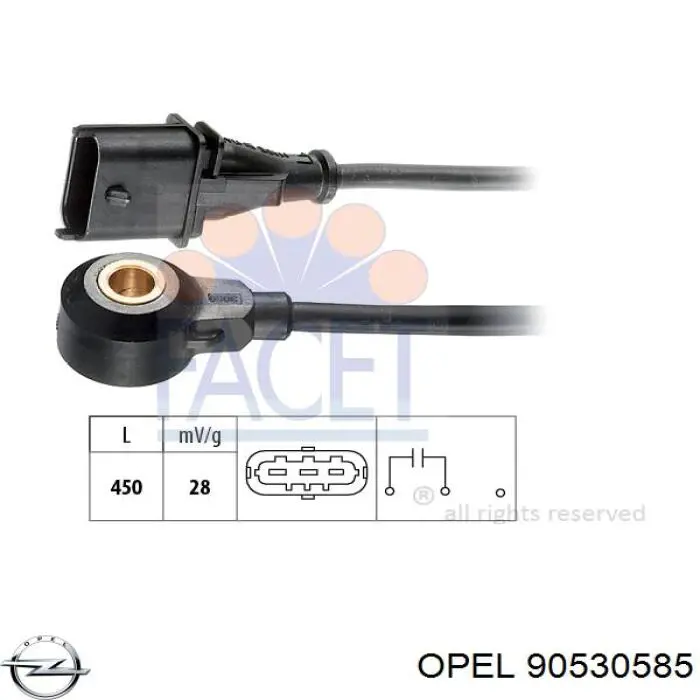 90530585 Opel датчик детонации