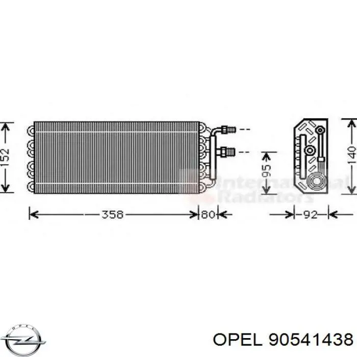Радиатор испарителя кондиционера Opel 90541438 цена, от 11.33 USD