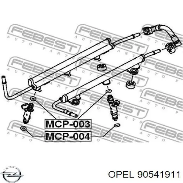 90541911 Opel кольцо (шайба форсунки инжектора посадочное)