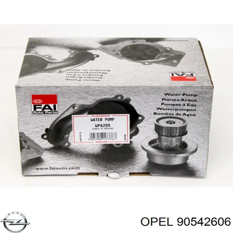 Помпа охлаждения Opel 90542606 цена, от 43.19 USD