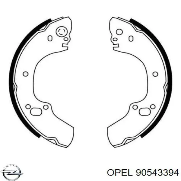 Задние барабанные колодки 90543394 Opel