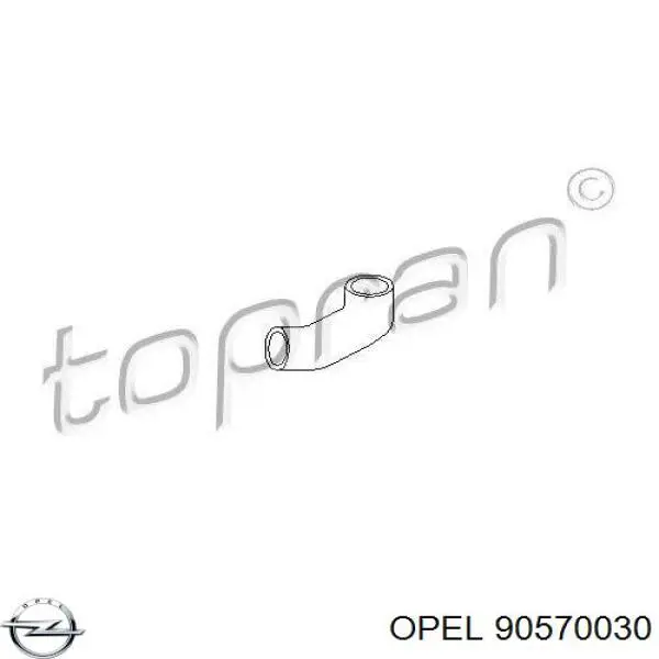 90570030 Opel шланг (патрубок системы охлаждения)