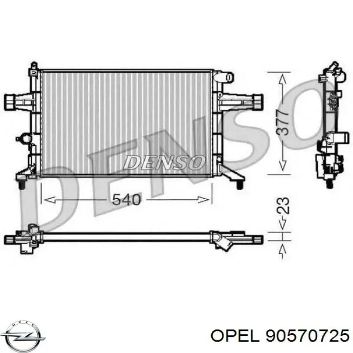 90570725 Opel радиатор