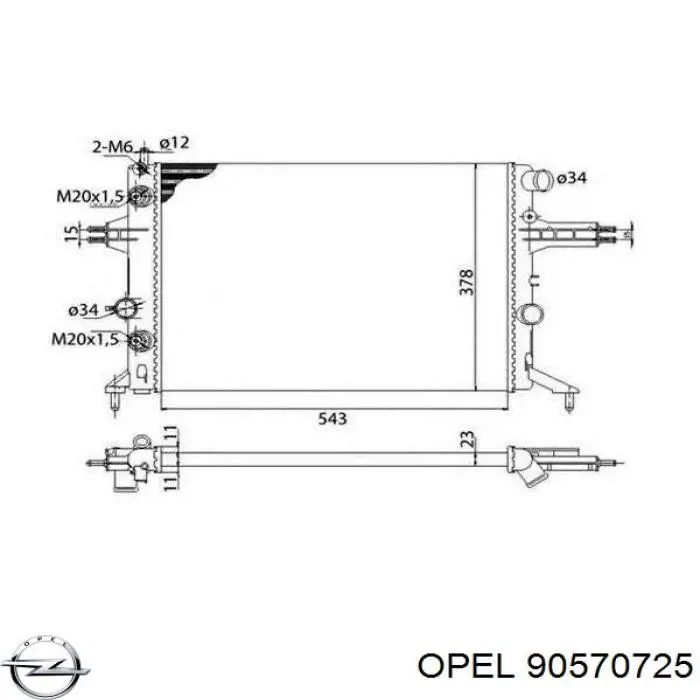Радиатор охлаждения двигателя Opel 90570725 цена, от 55.78 USD