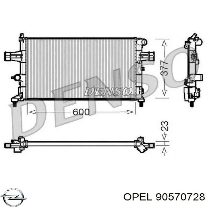 90570728 Opel радиатор