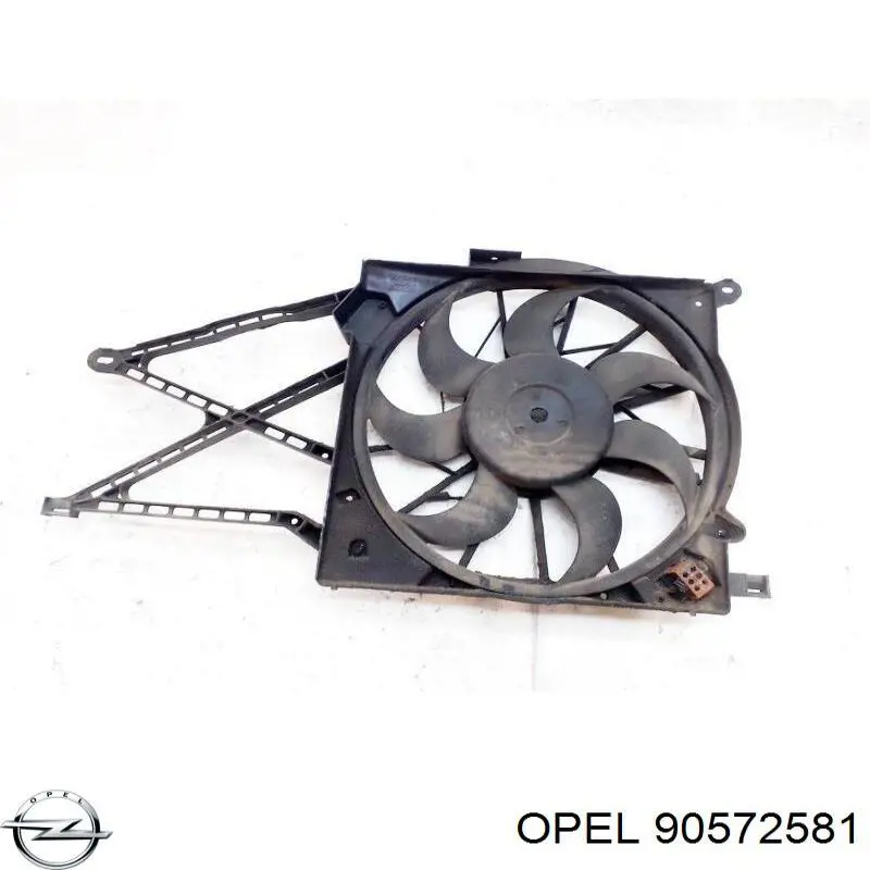 90572581 Opel диффузор радиатора охлаждения, в сборе с мотором и крыльчаткой