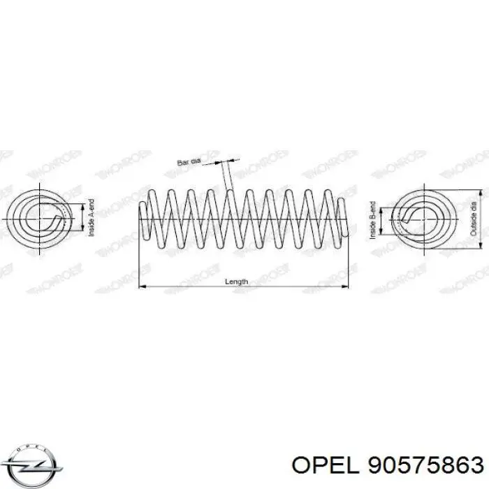 Передняя пружина 90575863 Opel