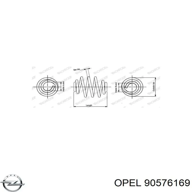 90576169 Opel пружина задняя