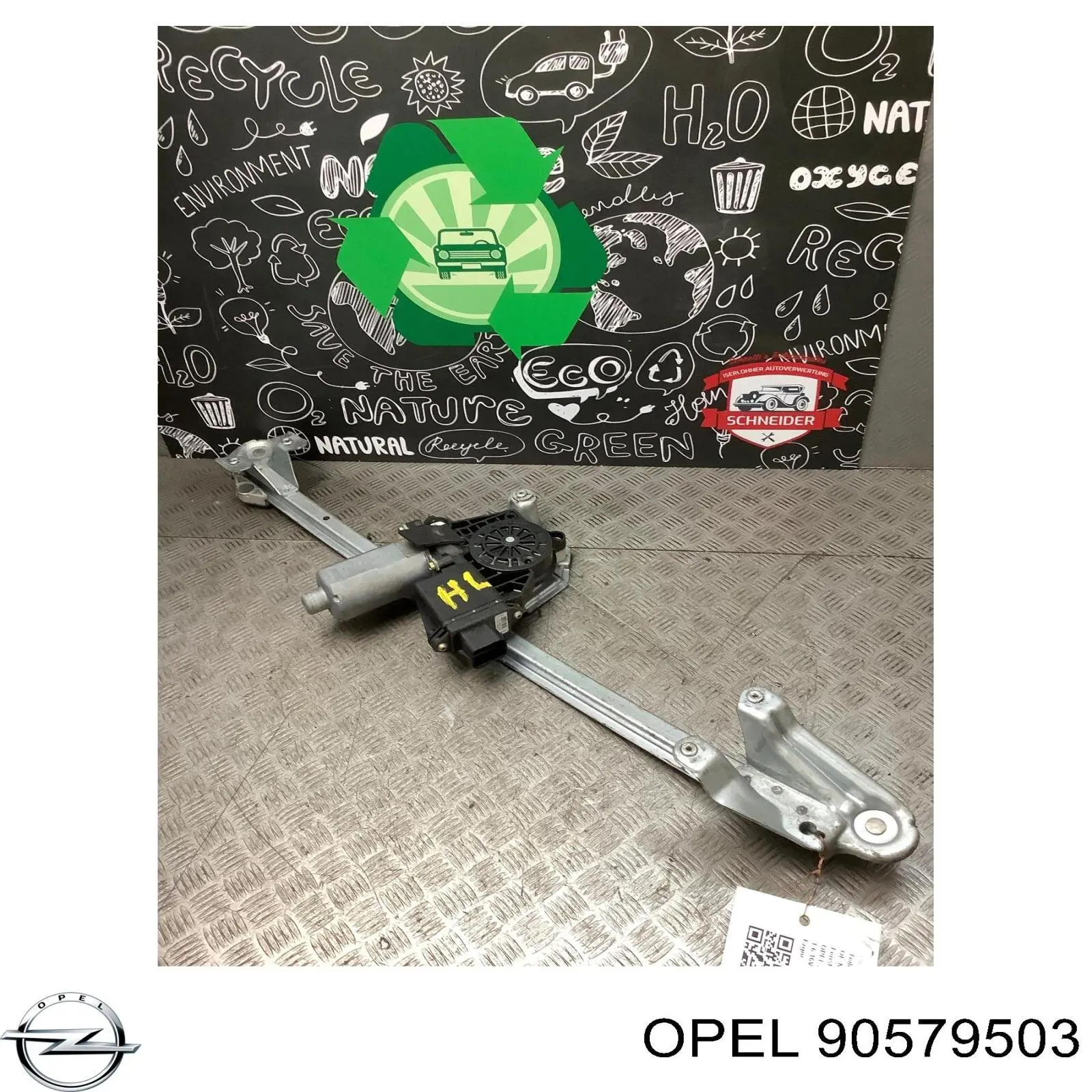 5140017 Opel mecanismo de acionamento de vidro da porta traseira esquerda