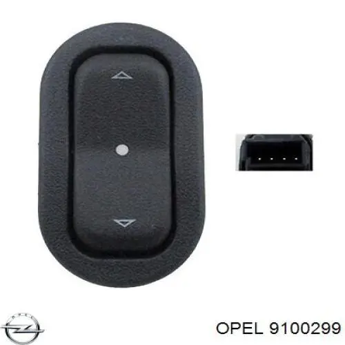 9100299 Opel кнопка включения мотора стеклоподъемника задняя