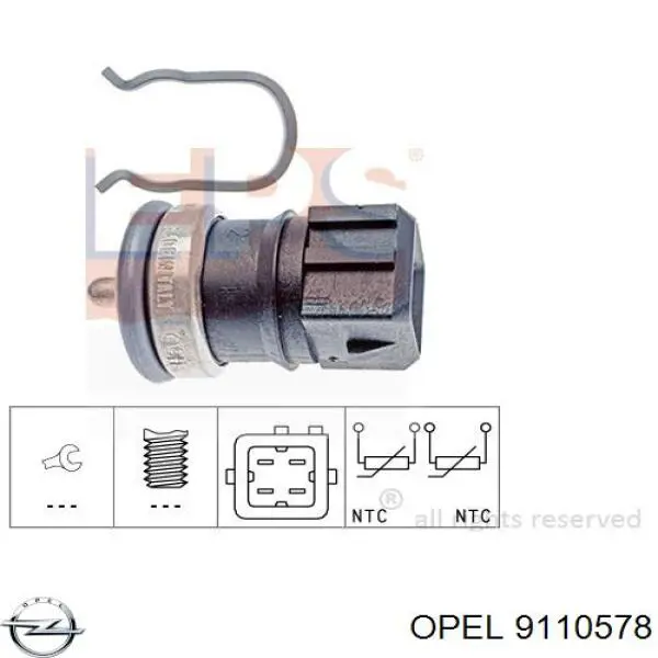 Датчик указателя температуры охлаждающей жидкости Opel 9110578 цена, от 8.85 USD