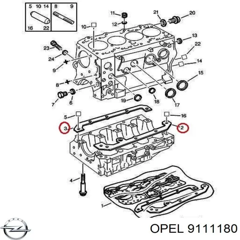 Прокладка поддона картера двигателя левая Opel 9111180 цена, от 3.53 USD