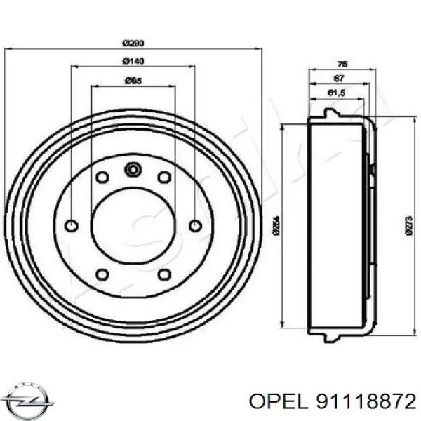 Тормозной барабан G0091118872 General Motors