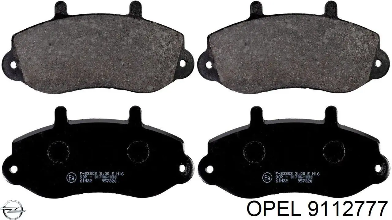9112777 Opel колодки тормозные передние дисковые