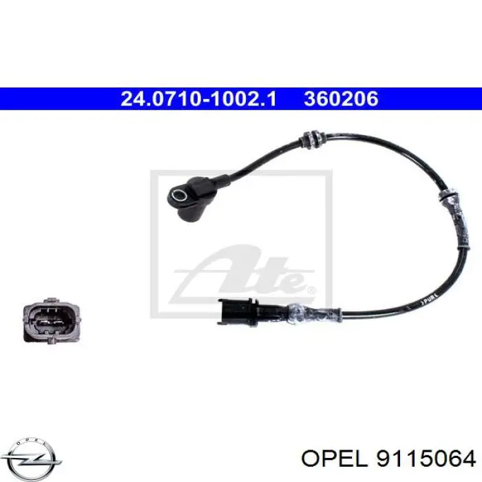9115064 Opel датчик абс (abs передний)