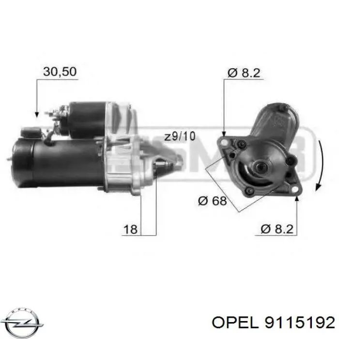Стартер Opel 9115192 цена, от 33.98 USD