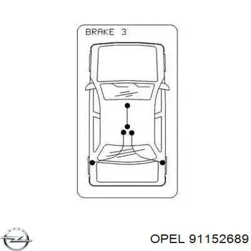 Трос ручника 91152689 Opel