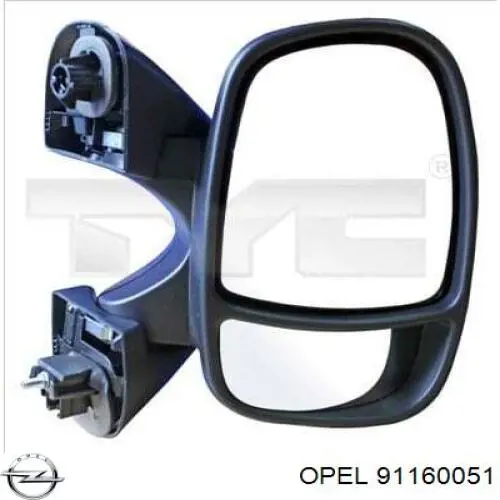 91160051 Opel зеркало заднего вида правое
