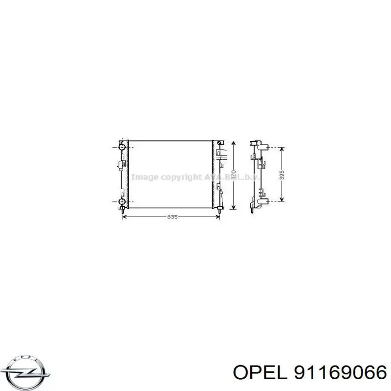 Радиатор 91169066 Opel