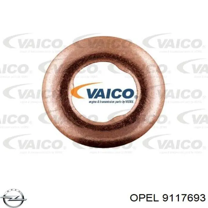 9117693 Opel кольцо (шайба форсунки инжектора посадочное)