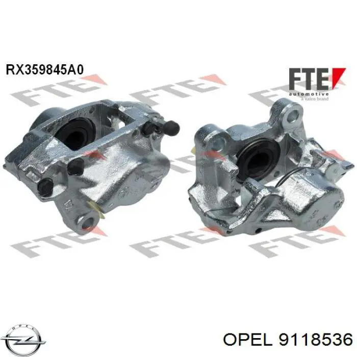 9118536 Opel суппорт тормозной задний левый