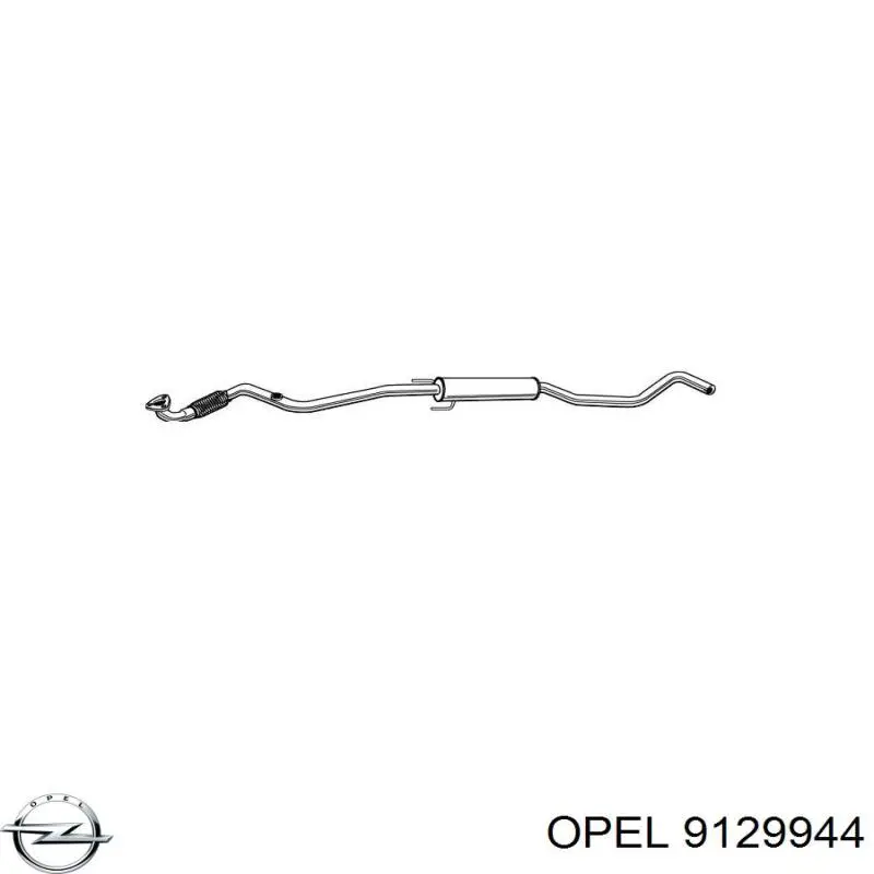 9129944 Opel глушитель, центральная часть
