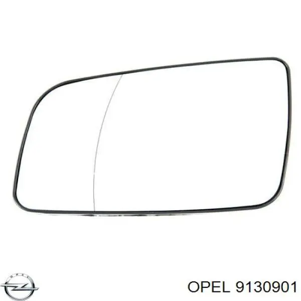 9130901 Opel зеркальный элемент зеркала заднего вида левого