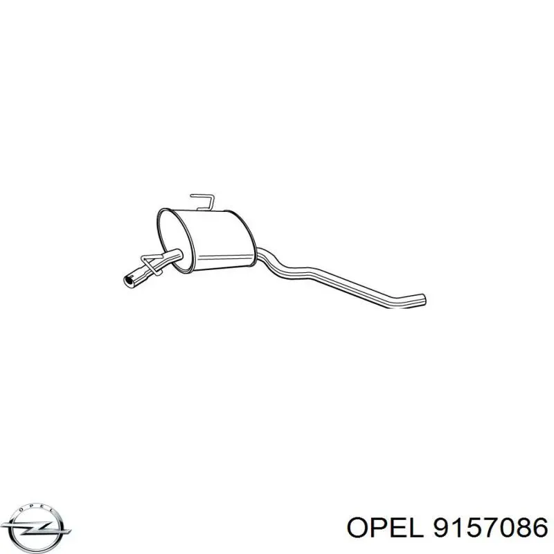 9157086 Opel глушитель, центральная часть