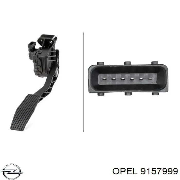 9157999 Opel педаль газа (акселератора)