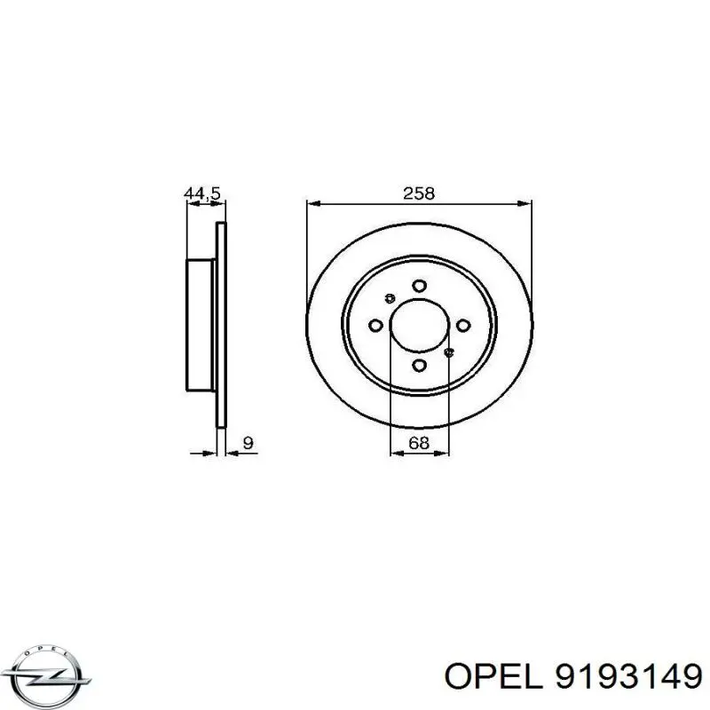 ДМРВ 9193149 Opel