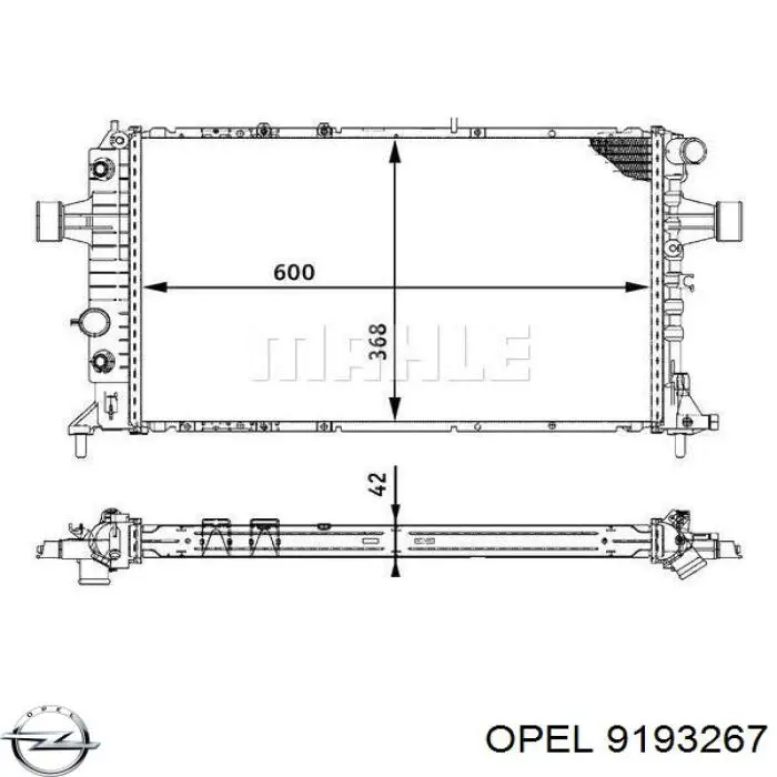 Радиатор охлаждения Opel 9193267