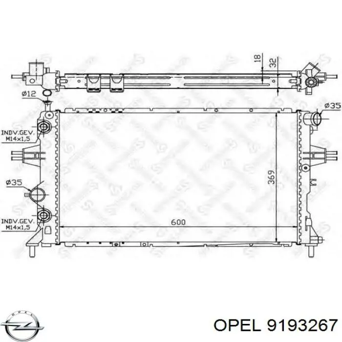 Радиатор охлаждения двигателя Opel 9193267 цена, от 62.56 USD
