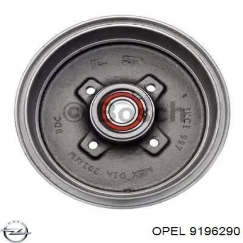 Барабан тормозной задний Opel 9196290 цена, от 45.94 USD