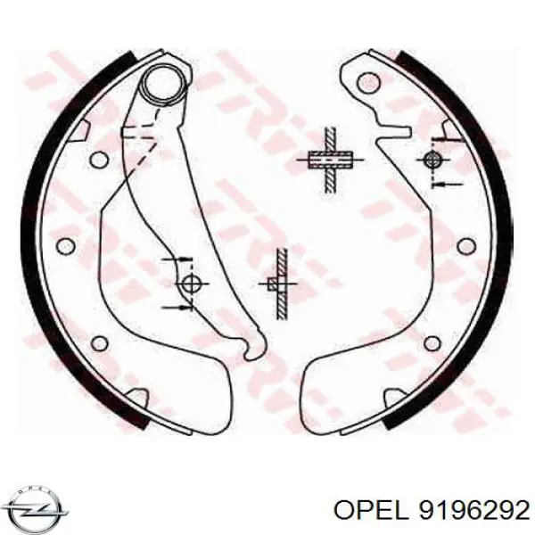 Купить 9196292 Opel Задние барабанные тормозные колодки