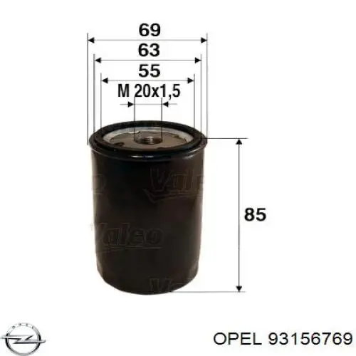 93156769 Opel масляный фильтр