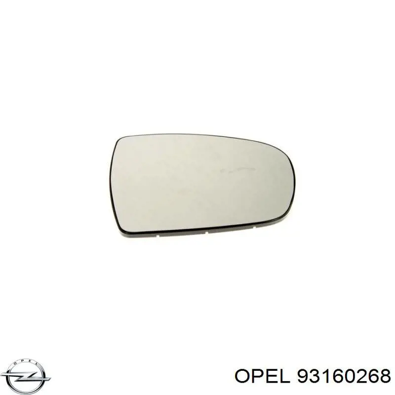 Зеркальный элемент зеркала заднего вида правого Opel 93160268