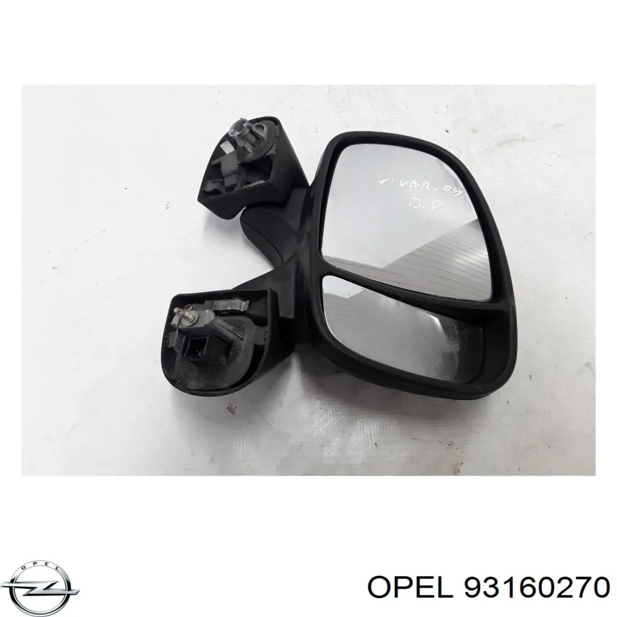 Зеркальный элемент зеркала заднего вида правого Opel 93160270