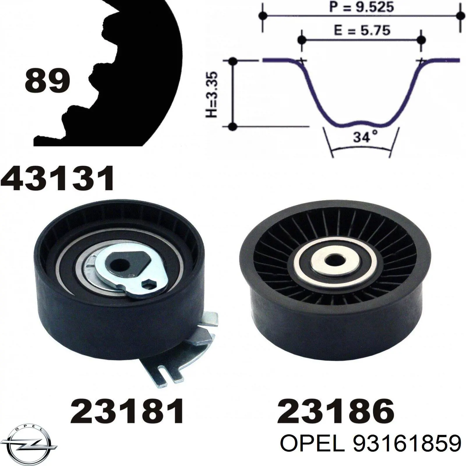 ГРМ ремни, комплект Opel 93161859 цена, от 77.47 USD