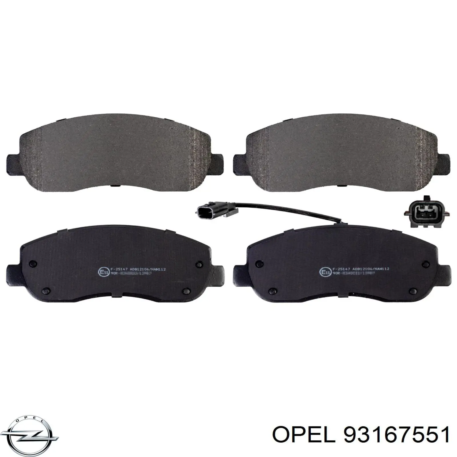 Купить 93167551 Opel Колодки тормозные