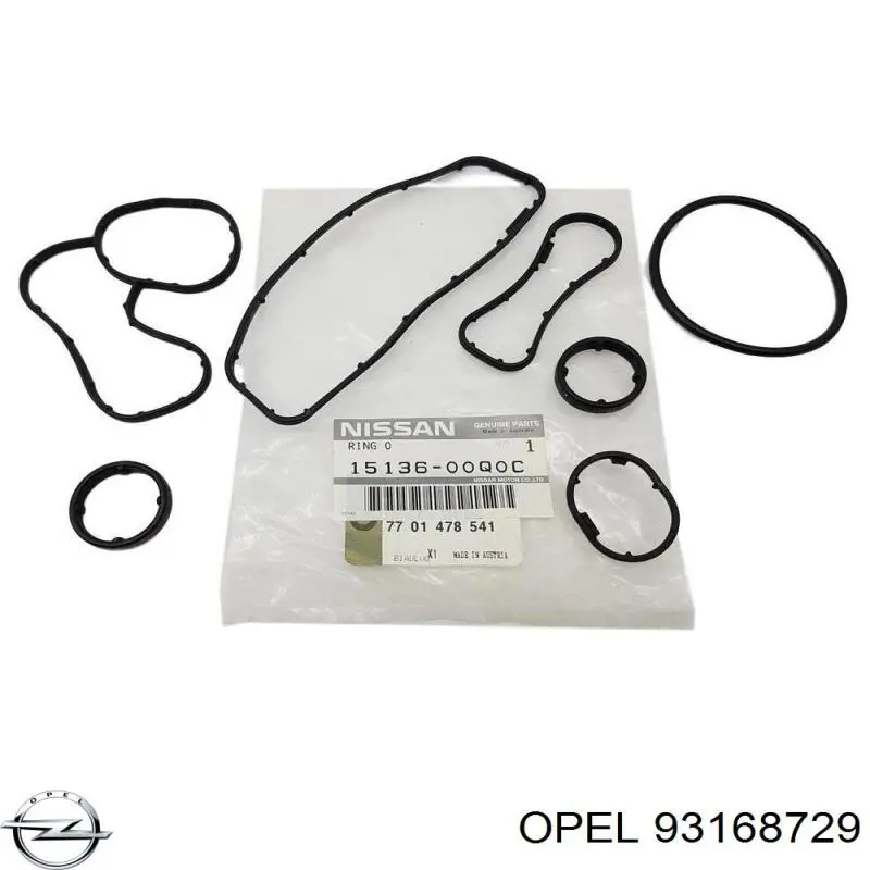 93168729 Opel прокладка масляного фильтра