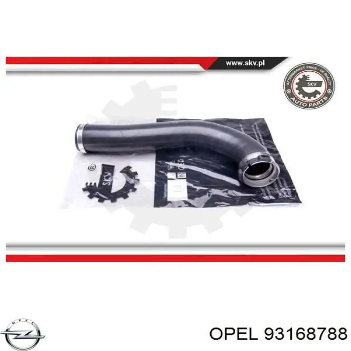 93168788 Opel шланг (патрубок интеркуллера левый)
