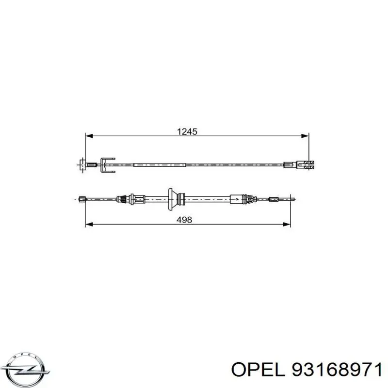 Купить 93168971 Opel Передний трос ручника
