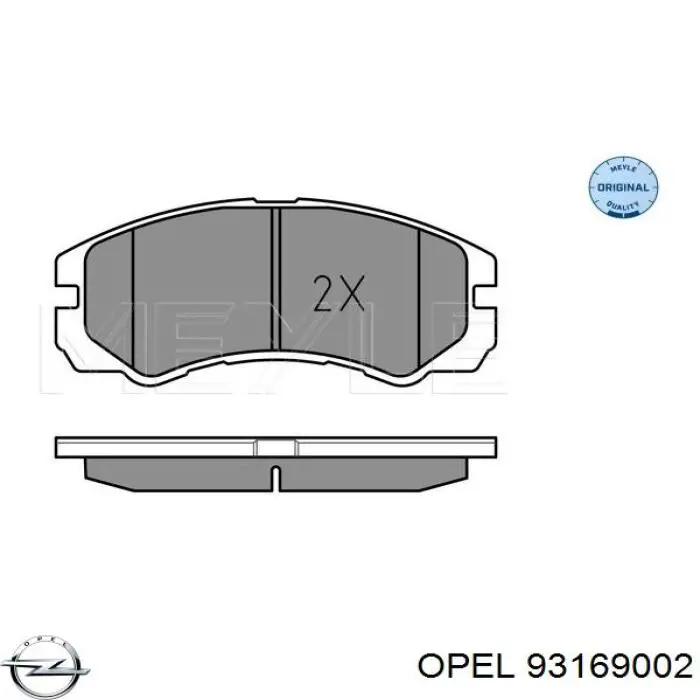 93169002 Opel sapatas do freio dianteiras de disco