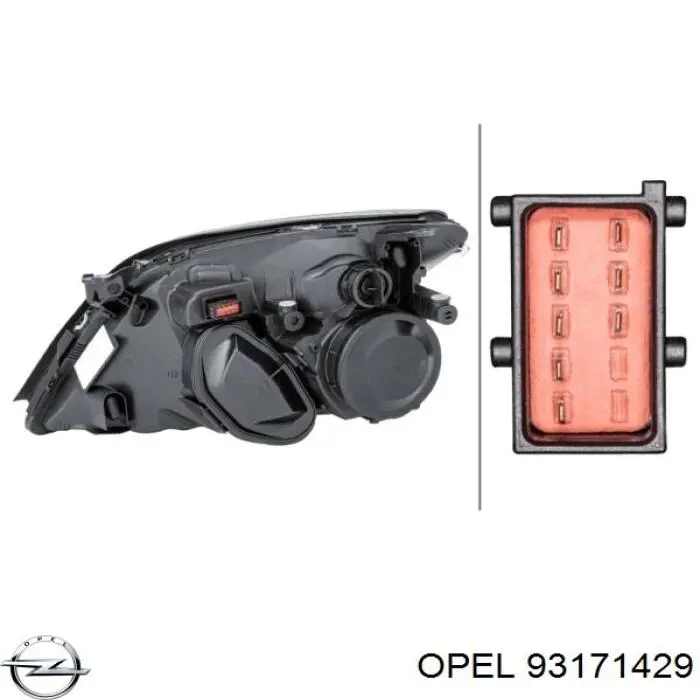 Правая блок фара Opel 93171429 цена, от 91.45 USD